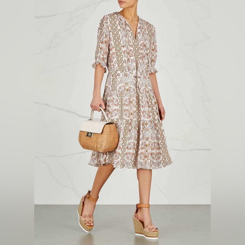 Spring Dress - Tory Burch Hicks Pattern Drawstring Dress - size 6